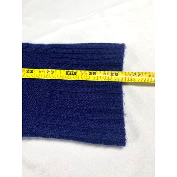 Scott & Scott London Womens Sweater L Blue Wool Cashmere Diamond Cable Boxy Fit - Picture 5 of 7